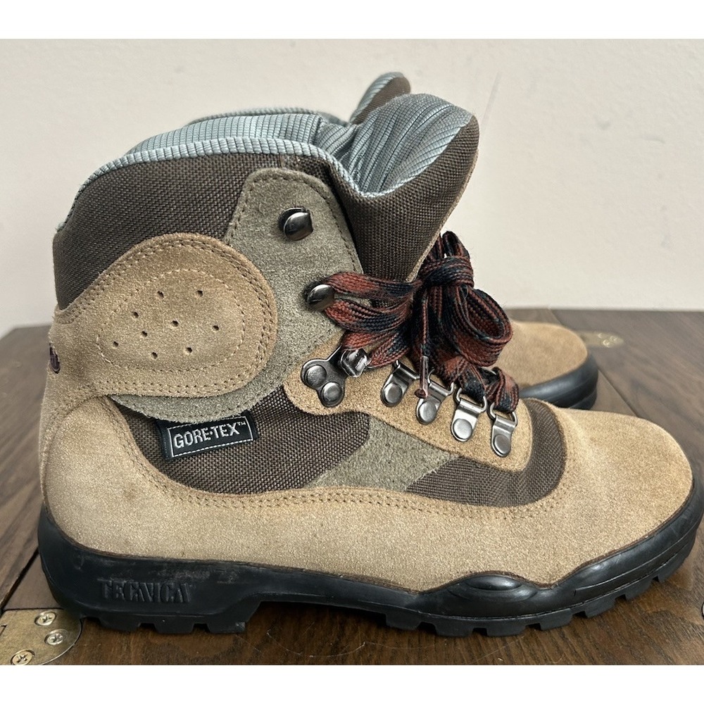 Tenica Women's Vintage Hiking Trekking Boots Leather Gore-Tex Brown Size 6.5‎